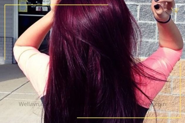 Nhuộm tóc màu đỏ tím bí ẩn quyến rũ