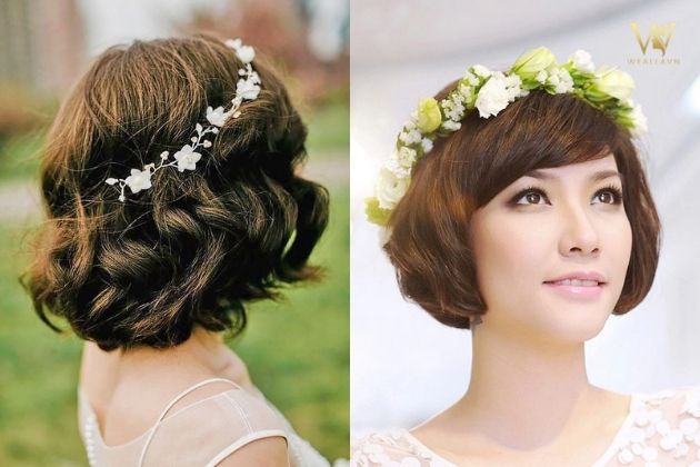 4 kiểu tóc đẹp cho cô dâu tóc ngắn - Hadino Studio