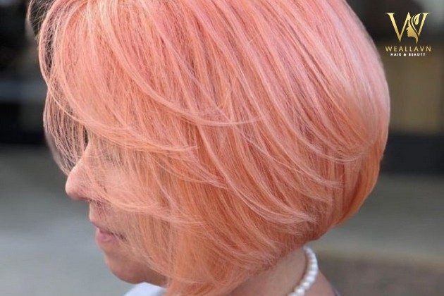 Nhuộm màu hồng đào Soft Peach Bob