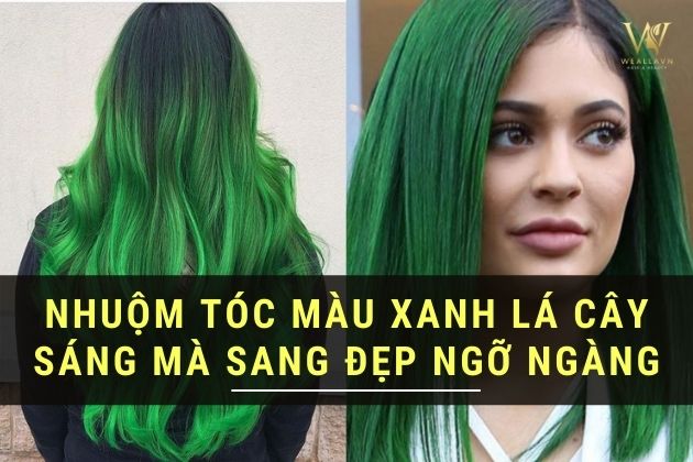 Nhuộm tóc màu xanh lá cây sáng mang đến cho bạn sự nổi bật và những điểm nhấn độc đáo trên mái tóc. Hãy xem hình ảnh liên quan để cảm nhận được sự mới mẻ của kiểu tóc này!