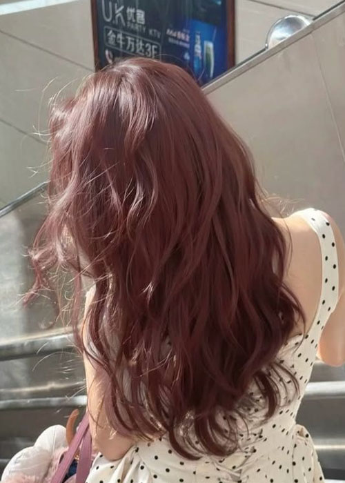 【13+】Mẫu nhuộm tóc nâu hồng dễ thương nhất thập kỷ qua Kiểu nhuộm tóc nâu hồng mơ