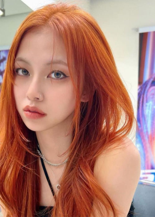 Nhuộm màu vàng cam chưa bao giờ hết HOT dành cho chị em Kiểu tóc duỗi thẳng