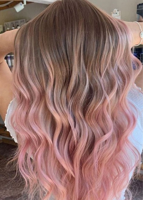 BST 16 mẫu nhuộm màu nâu lạnh đẹp nhất 2023 do salon tư vấn Mẫu nhuộm tóc màu nâu tây lạnh Ombre mix hồng