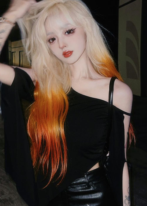 Nhuộm màu vàng cam chưa bao giờ hết HOT dành cho chị em Màu tóc balayage tự nhiên