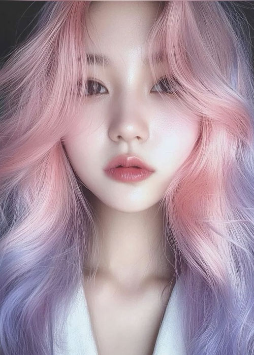 Tổng hợp các mẫu nhuộm tóc màu tím hồng MÊ MẨN phái nữ Nhuộm kiểu Barely -There từ hồng đến tím nhạt