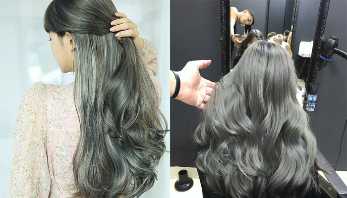 TOP 10 kiểu tóc nhuộm màu xám #Độc #Cá tính như sao Hàn Nhuộm tóc màu xám rêu