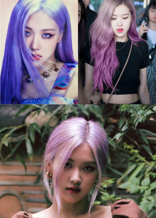 Top 12 thời điểm Rose tóc tím khói "gây sốt" MXH Rose BlackPink nhuộm tóc tím khói cực thu hút