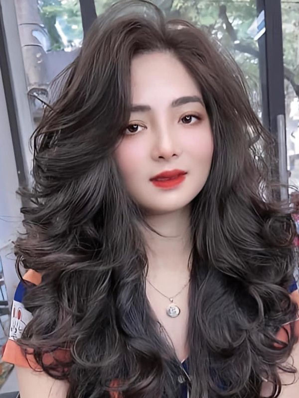 【Cắt ngay】8 kiểu tóc xoăn đẹp cho khuôn mặt dài #Trẻ trung #Xinh đẹp Tóc dài xoăn sóng lọn to phổ biến dễ phối đồ