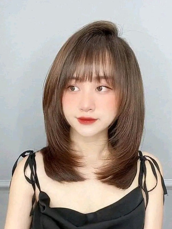 Tổng hợp 99+ kiểu tóc phù hợp với khuôn mặt dài và to HOT NHẤT Tóc ngắn ngang vai mái thưa duỗi phồng