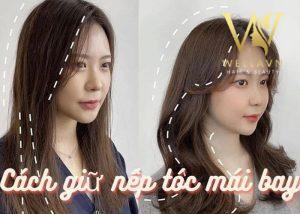 cách giữ nếp tóc mái bay