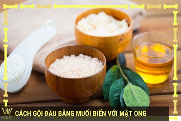 Cách gội đầu bằng muối hạt và mật ong