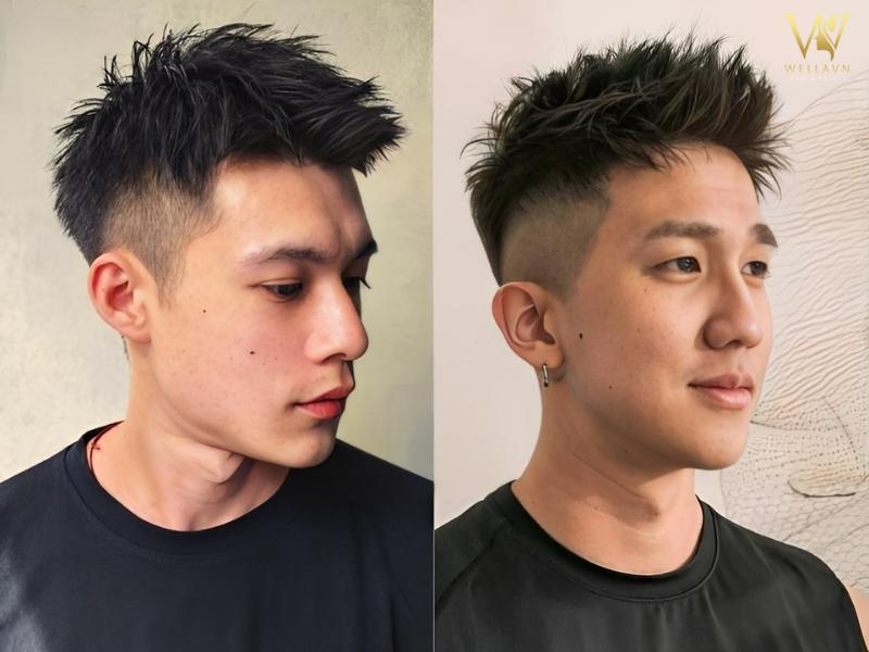 mullet layer kết hợp Quiff nổi bật