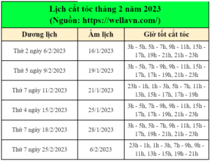 Tháng 2/2023 cắt tóc ngày nào tốt?