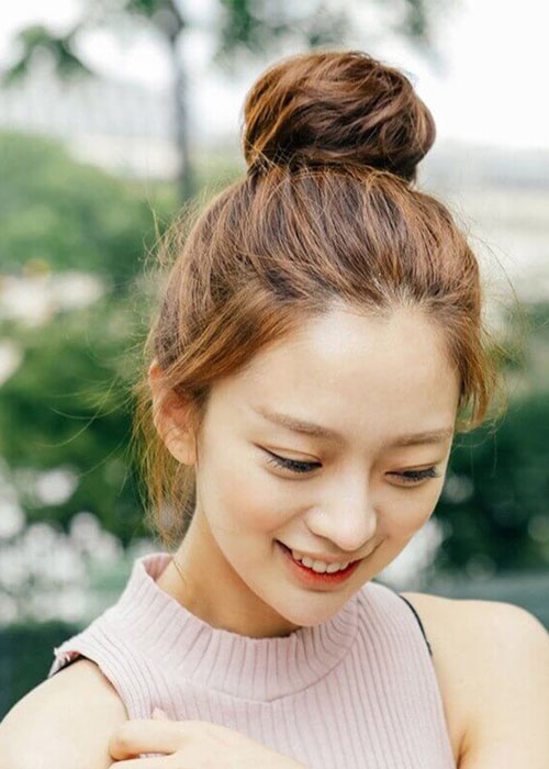 Điểm danh 8+ Mẫu tóc nhuộm màu vàng đồng đẹp sang ngút trời tóc màu vàng đồng búi cao