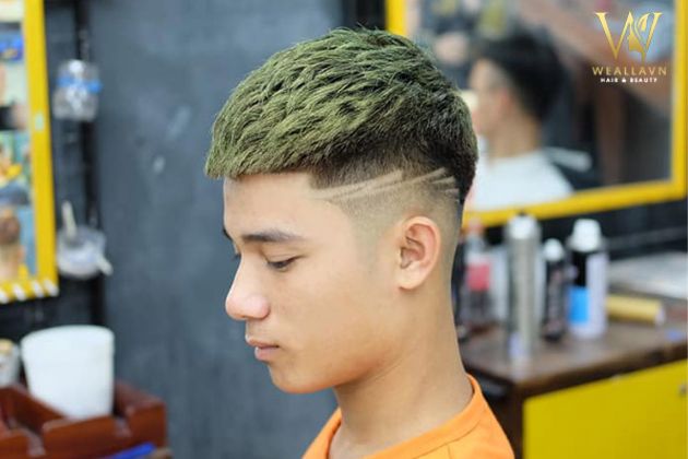 tóc mohican nhuộm màu gì đẹp xanh rêu