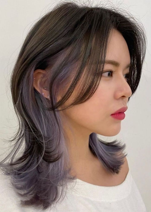 TOP 7 nhuộm highlight cho tóc nâu tây | Làm “khuynh đảo" GenZ Highlight tím mới mẻ, cá tính