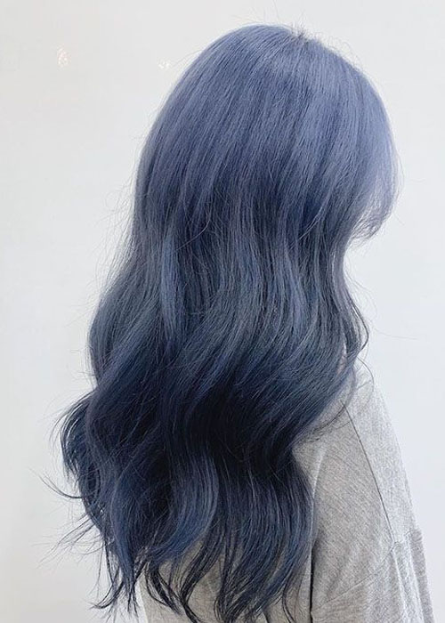 Gợi ý 11+ Kiểu tóc nhuộm màu xanh xám thời thượng hot trendy Tóc màu xanh tím than
