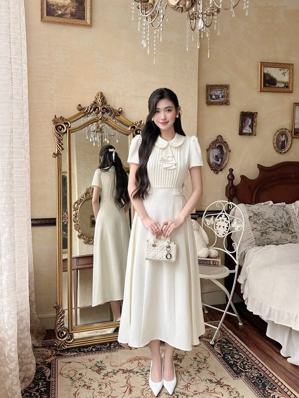 gái mặc váy trắng