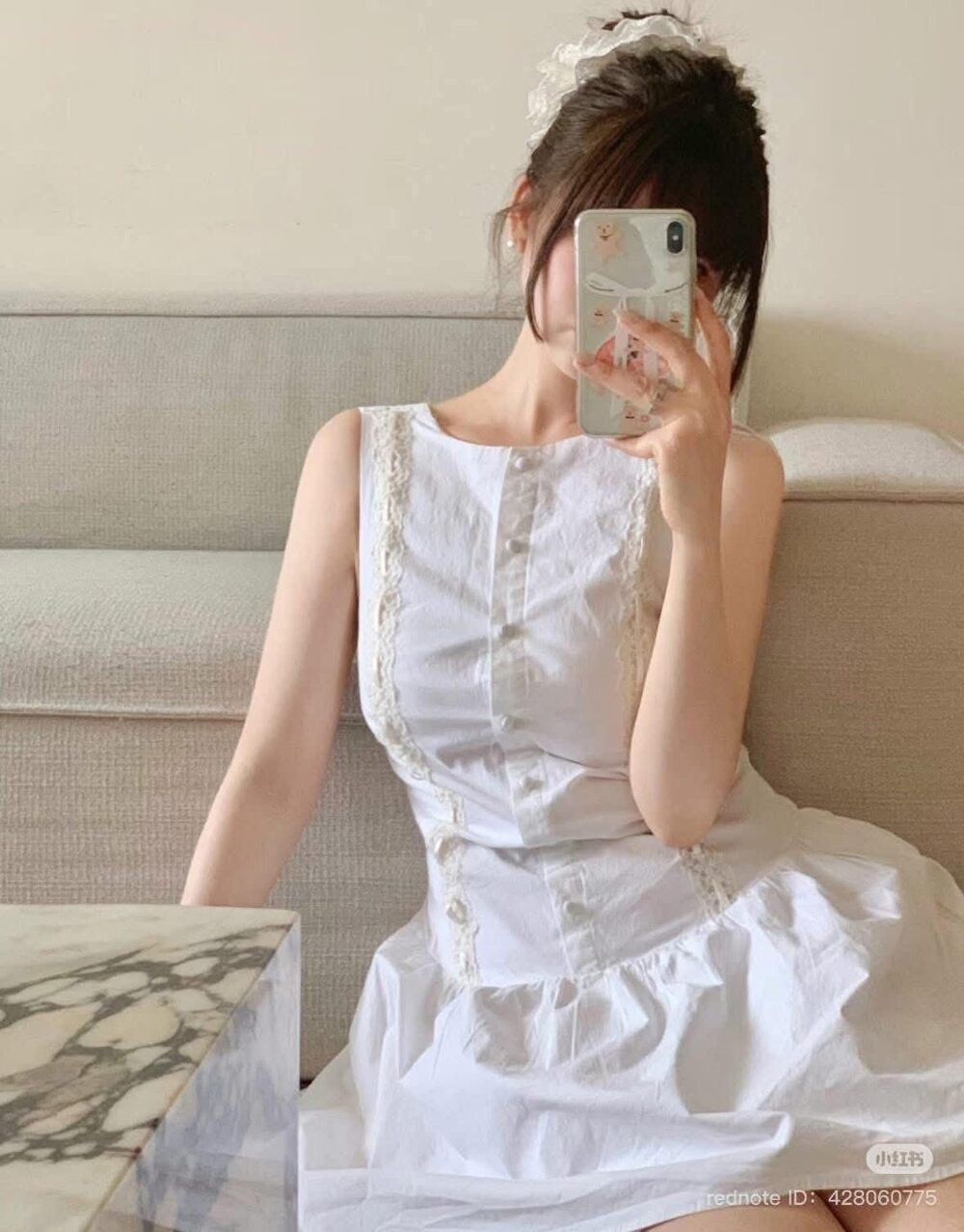ảnh gái mặc váy trắng