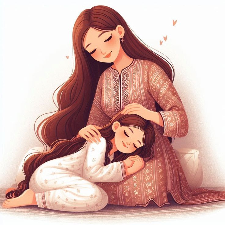 ảnh hoạt hình mẹ và con gái