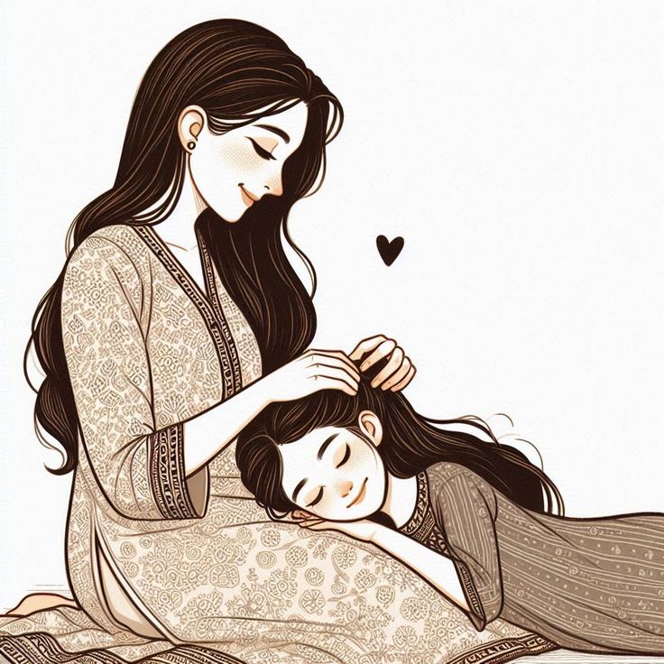 ảnh mẹ và con gái hoạt hình