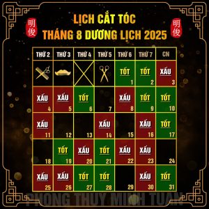 Lịch Cắt Tóc Tháng 8 Năm 2025
