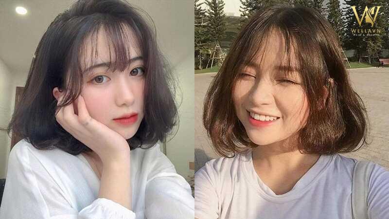 kiểu tóc mái cho mặt tròn trán cao