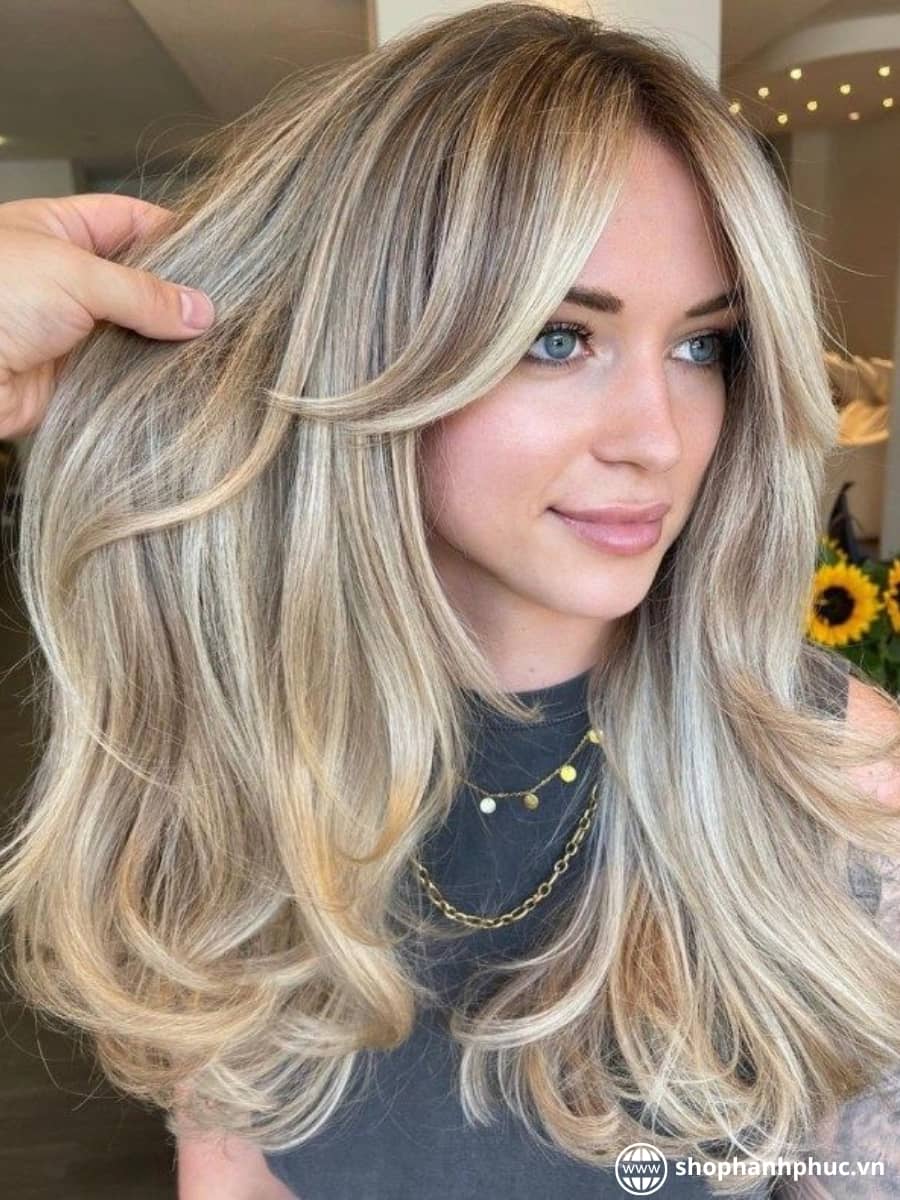 Curtain Bangs + Long Layers