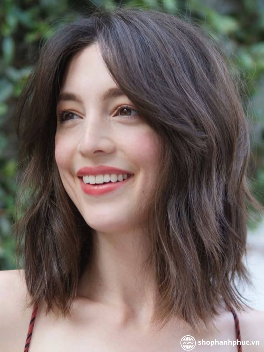 Lob with Curtain Bangs