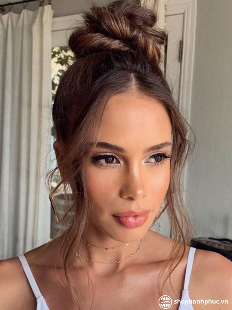 Wrapped Updo with Face Framing Layers