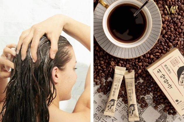 gội đầu bằng cà phê