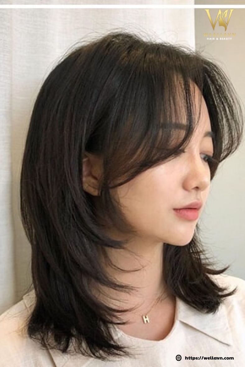 Tóc lỡ ngang vai tỉa layer