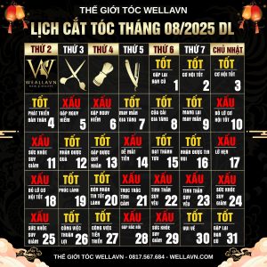 Lịch Cắt Tóc Tháng 8 2025