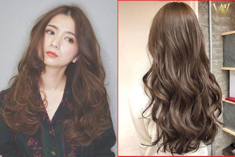 Tóc dài uốn xoăn lọn to 