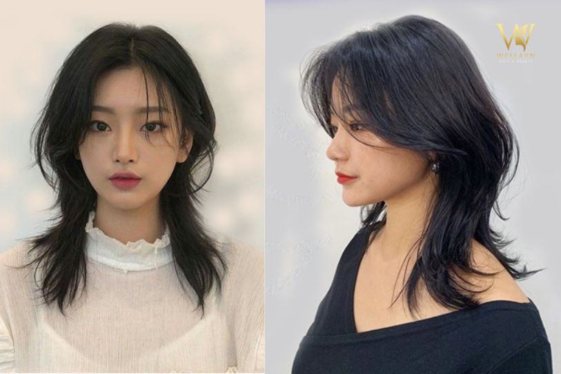 Tóc mullet layer kết hợp mái bay độc đáo