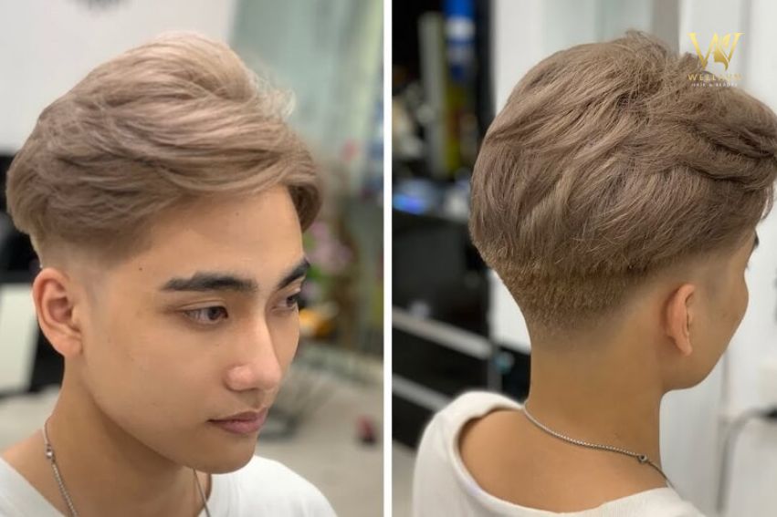 Tóc màu nâu tây ánh khói nam trẻ trung cổ điển