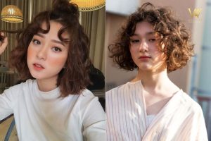 Tóc ngắn xoăn xù mì cho tóc mỏng