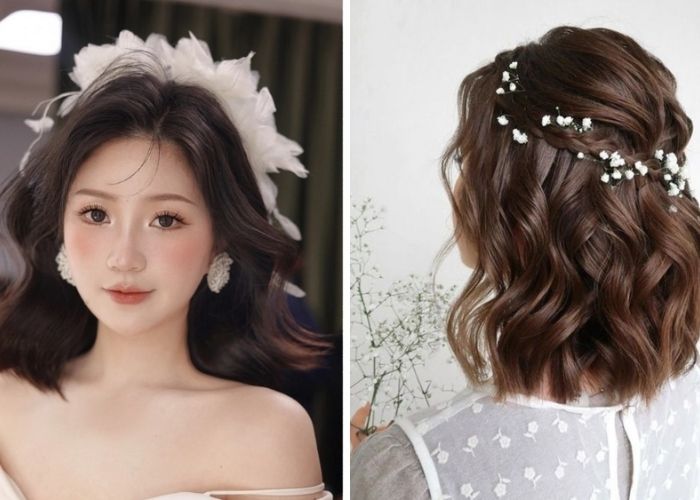 【TUYỂN TẬP】15 Kiểu tóc cô dâu tóc ngang vai | Đố ai chối từ Kiểu Tóc Cô Dâu Tóc Ngang Vai