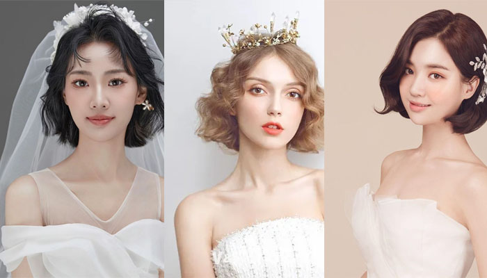 TOP 20+ Kiểu Tóc Cô Dâu Tóc Ngắn | Đẹp Tươi Tắn Rạng Ngời Tóc uốn đuôi dành cho cô dâu tóc ngắn
