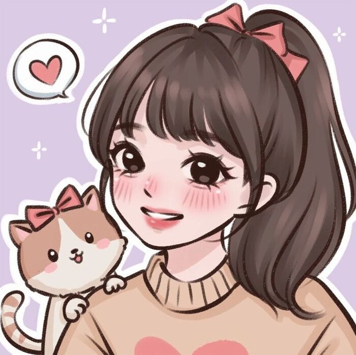 hình vẽ cute đáng yêu con gái