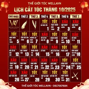 Lịch Cắt Tóc Tháng 10 2025