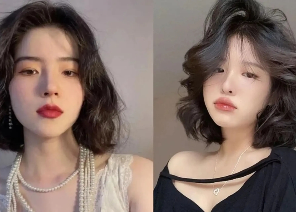 Kiểu tóc ngắn uốn phồng cho mặt tròn
