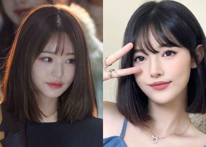 Kiểu tóc ngang vai cho mặt tròn 