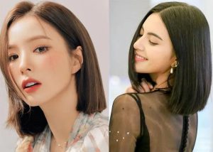 Kiểu tóc ngang vai cho mặt tròn