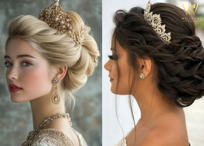 【#11】Kiểu bới tóc cô dâu đẹp lung linh rạng ngời ngày cưới Kiểu bới tóc cô dâu
