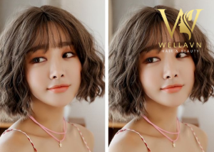 kiểu tóc xoăn ngắn cho mặt tròn