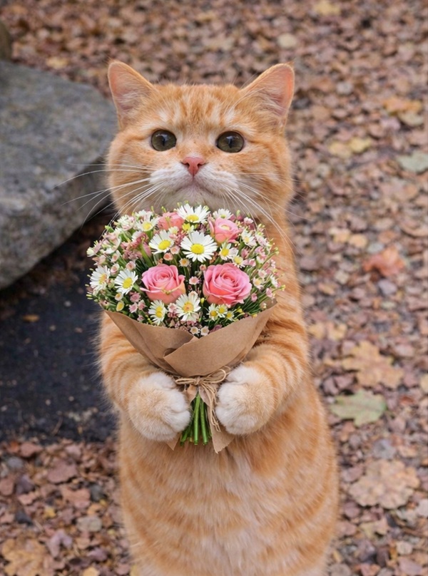 Bộ Sưu Tập 99+ Meme Mèo Tặng Hoa Cute, Đáng Yêu cho Mọi Dịp Meme mèo cầm hoa meme lãng mạn